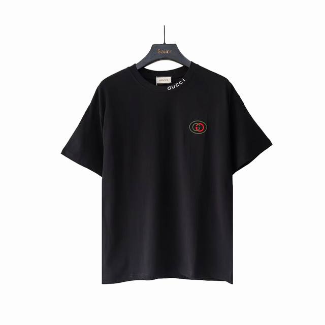 Real shot details + details Gucci double Glogo embroidered small logo short-slee