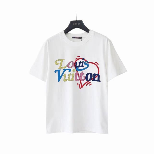 Real shot details + size chart Louis Vuitton 24Ss Colorful Heart Logo Print Shor