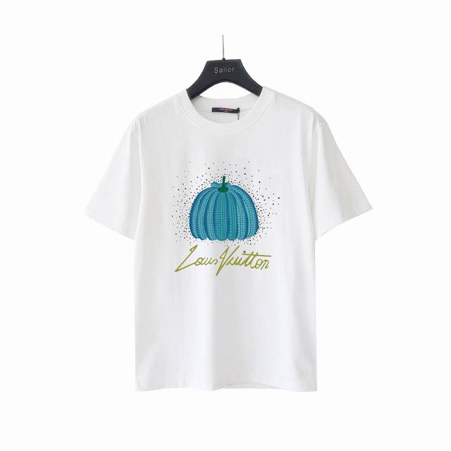 Real shot details + size chart Louis Vuitton Pumpkin Print Short Sleeve T-Shirt