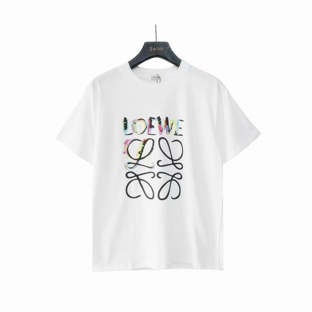 Real shot details + size chart. Loewe colorful graffiti letter logo printed shor