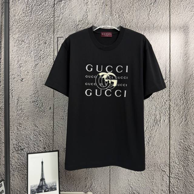 Gucci 2026 Spring/Summer New Short-Sleeve T-Shirt, Heavyweight Pure Cotton, Sil
