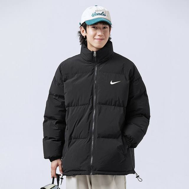 Nike Overseas Basic Stand Collar Down Cotton Jacket, unisex, classic NK logo, t