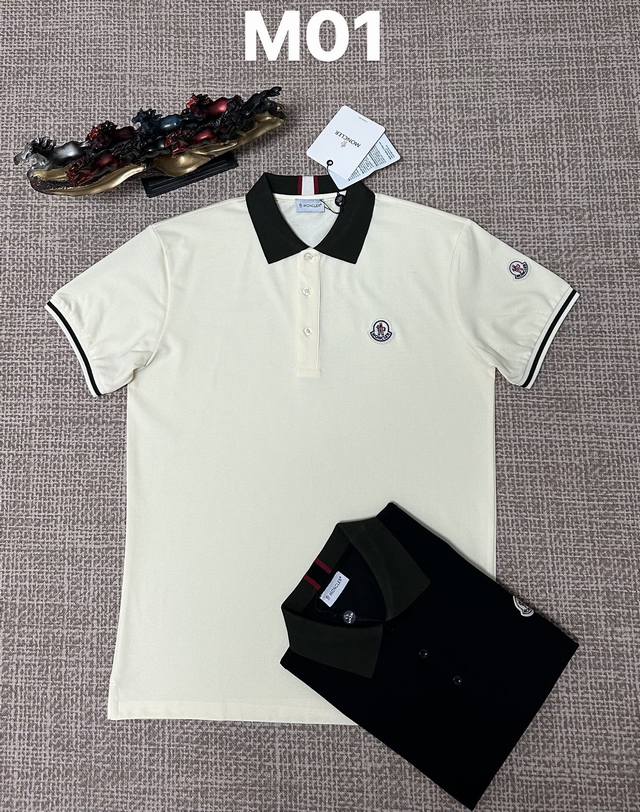 Moncler M01 men's open-chest style with turn-down collar, pure cotton fabric, p