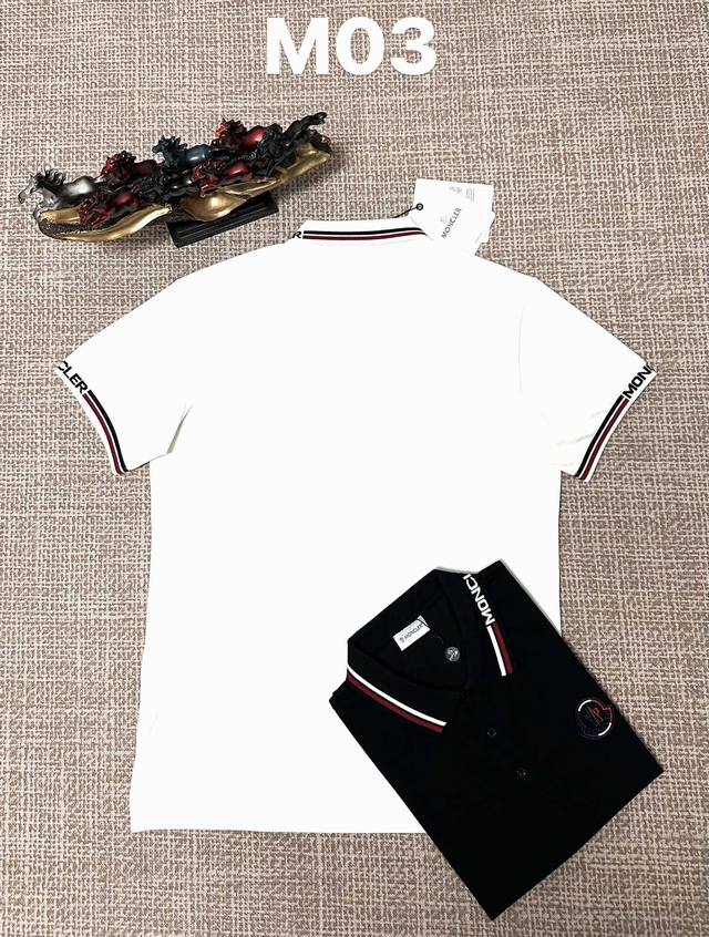 Moncler M03 Men's Open-Chest Style with Lapel Collar, Pure Cotton Fabric, Embro