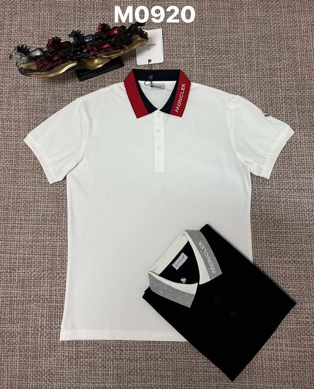 Moncler M0920 Men's Open-Chest Style with Lapel Collar, Pure Cotton Fabric, Pat