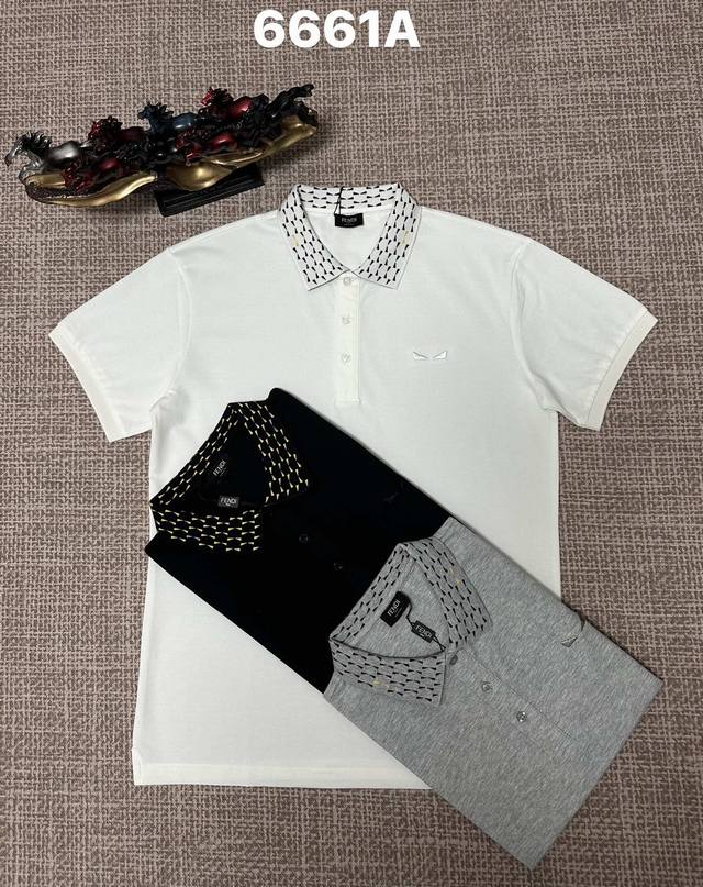 Fendi men's open-chest style with a lapel collar, 6661A, pure cotton fabric, em