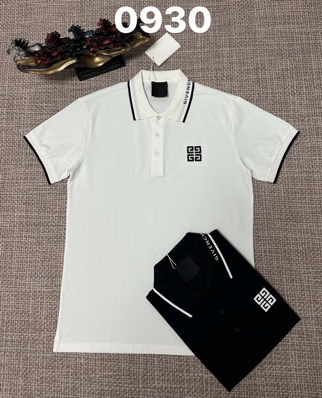 Givenchy Men's Lapel Collar 0930, open-chest style, pure cotton fabric, embroid