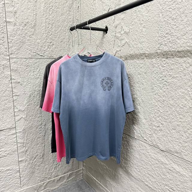 Ch* Chrome Hearts Summer New Style Die-Dye Gradient Distressed Embroidery Person