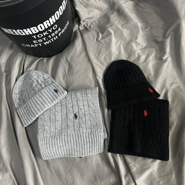 Scarf p Hat p80 Ralph Lauren Pony Embroidered Classic Cable Knit Scarf Beanie I