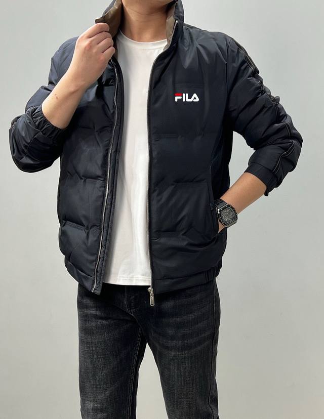 New Arrival Model Photos High-Quality Fila Men's Zippered Stand Collar Down Jack
