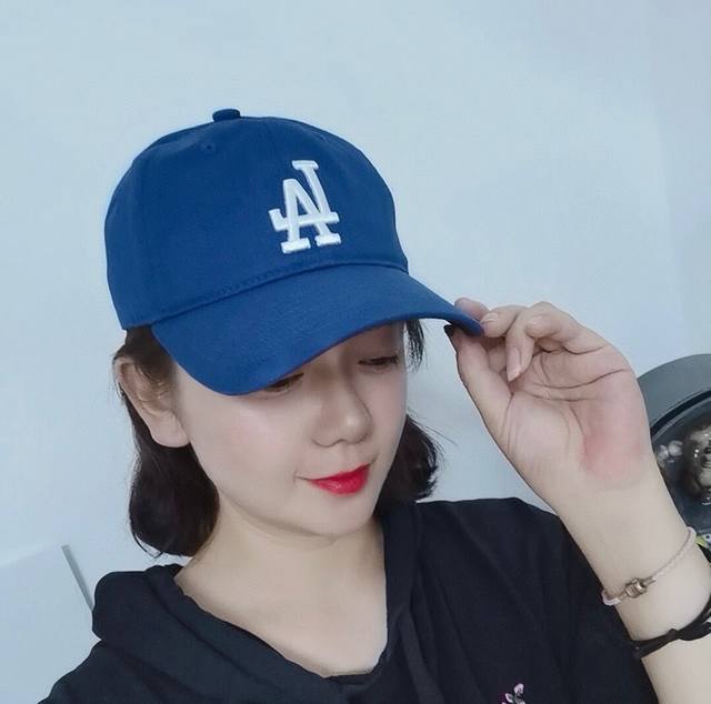 Mlb Korean trendy brand couple's baseball cap with large logo! Classic Ny La emb