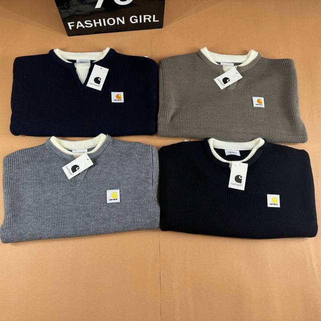 New Arrival 135 Carhartt Autumn/Winter Faux Two-Piece Knit Sweater Autumn/Winter