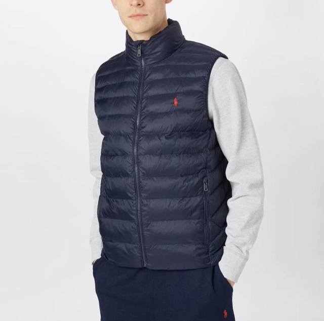 New Arrival #W40 Ralph Lauren Embroidered Down Vest, Premium Version. This top-o