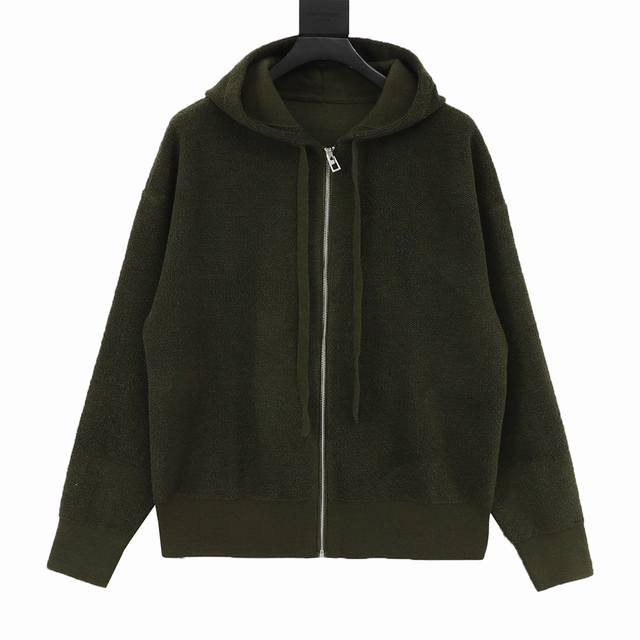 Loewe 25Fw Logo Embroidered Zip-Up Hooded Sweater Cardigan. Made from high-quali