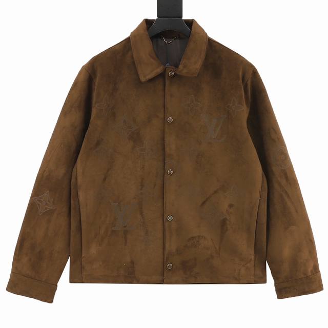 Louis Vuitton Lv 25Fw Monogram Embroidered Suede Jacket. Made with premium top-g
