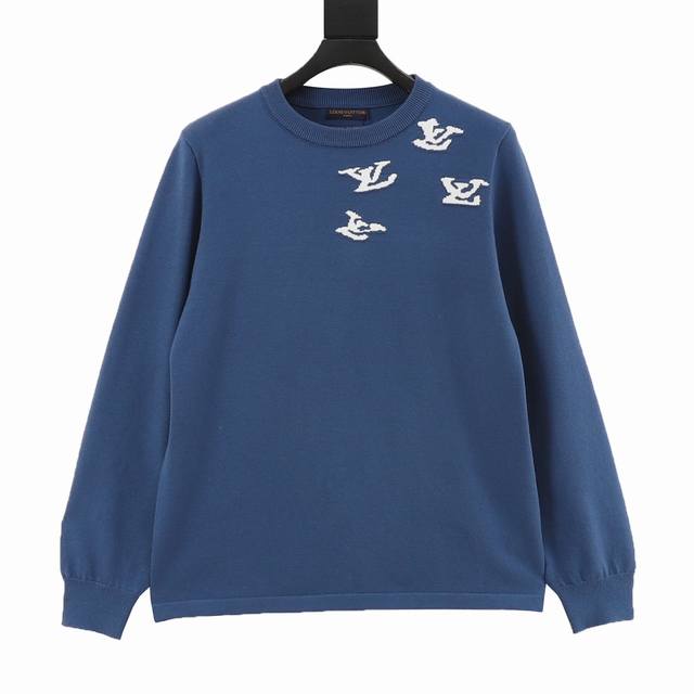 Louis Vuitton Cloud Jazz Trumpet Silhouette Jacquard Crew Neck Sweater ( ) This
