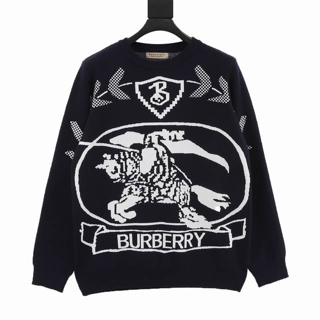 Burberry Wheat Ear Rider Horse Jacquard Crew Neck Sweater. Purchased from Hong K
