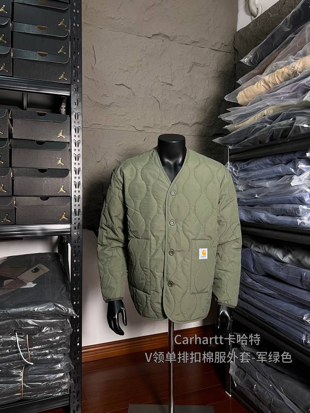 Carhartt V-neck single-breasted cotton coat, original factory order, workwear ca