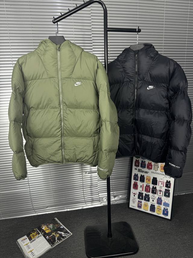 New Nike boutique style, simple solid color hooded cotton jacket, unisex winter