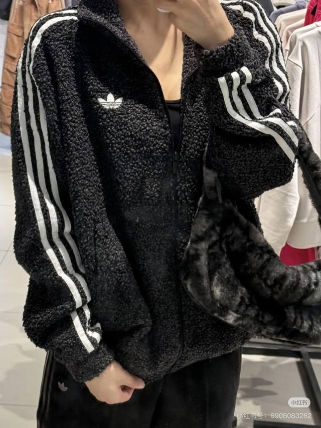 New Arrival Adidas Originals Fleece-Cotton Composite Lambswool Stand Collar Warm