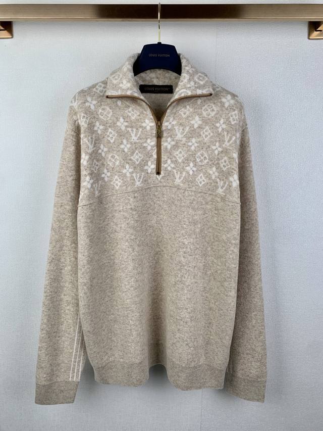 Louis Vuitton 26Ss Ribbed Wool Half-Zip Pullover Sweater ( ). Authentic product