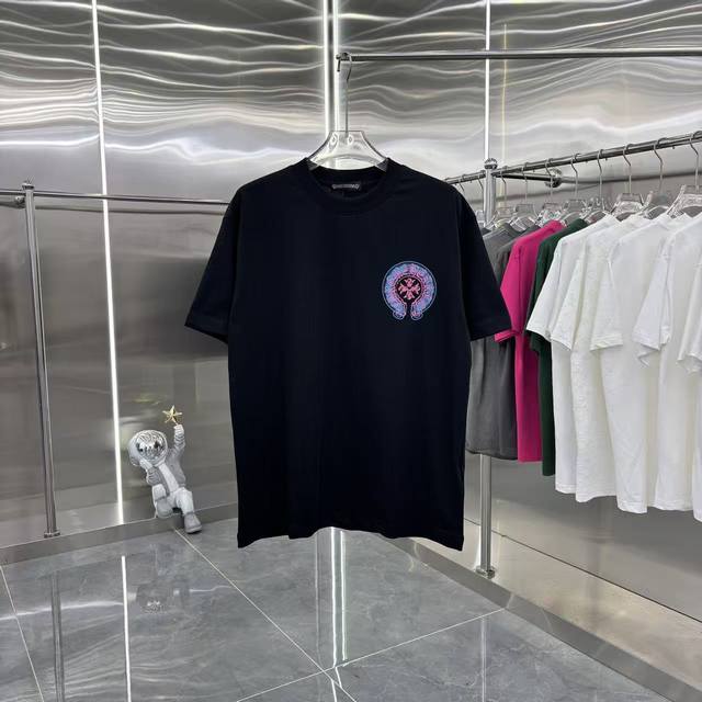 Ch 2026 Spring/Summer New Horseshoe Print + Embroidery Round Neck Short Sleeve T