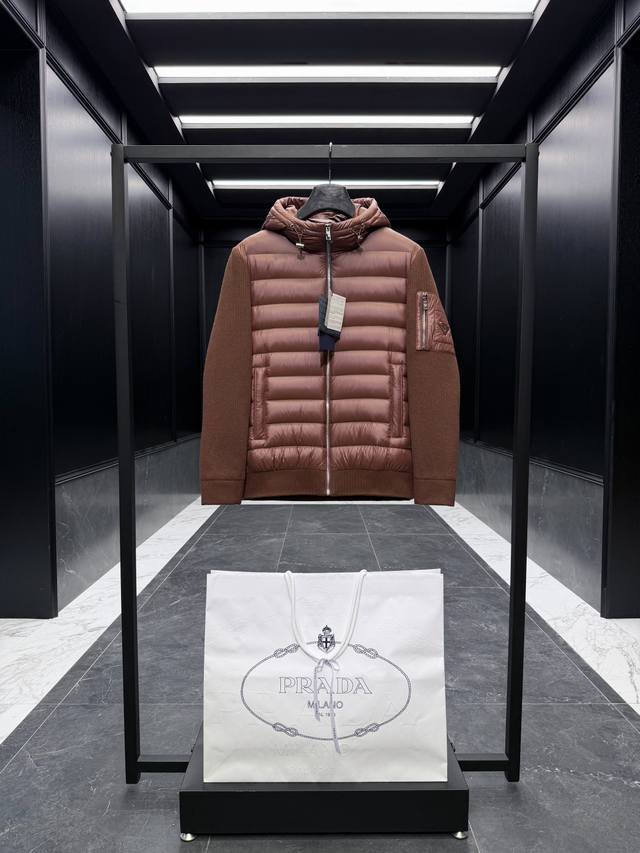 Only size exchanged. Premium Down Prada 290 Classic Thick Knitted Hooded Down J