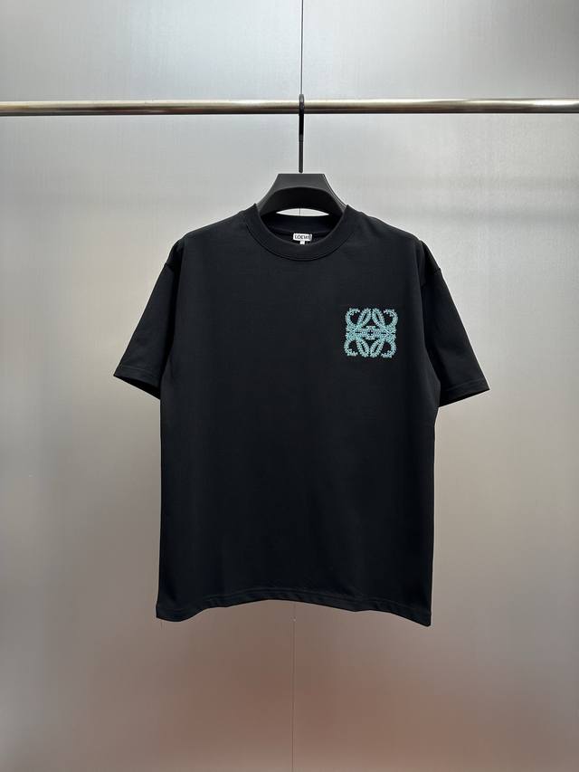 Loewe Turquoise Embroidered Short-Sleeve T-Shirt ( ) - Made of 320g Heavyweight