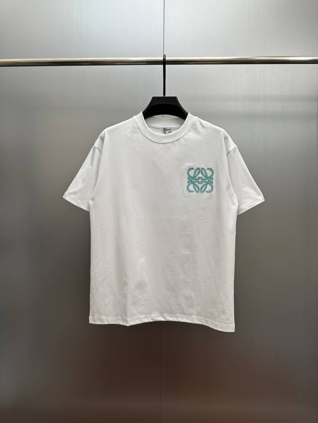 Loewe Turquoise Embroidered Short-Sleeve T-Shirt ( ) - Made of 320g Heavyweight