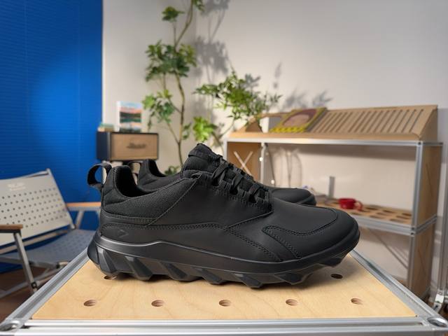 Ecco Drive Leather Round Toe Comfort Lace-up Low-top Casual Shoes Men's Black (