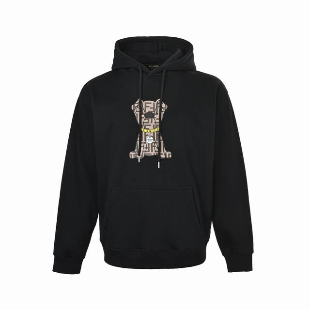 Fendi Puppy Print Hooded Sweatshirt ( ) 480G High-Grade Combed Cotton Fabric, Or