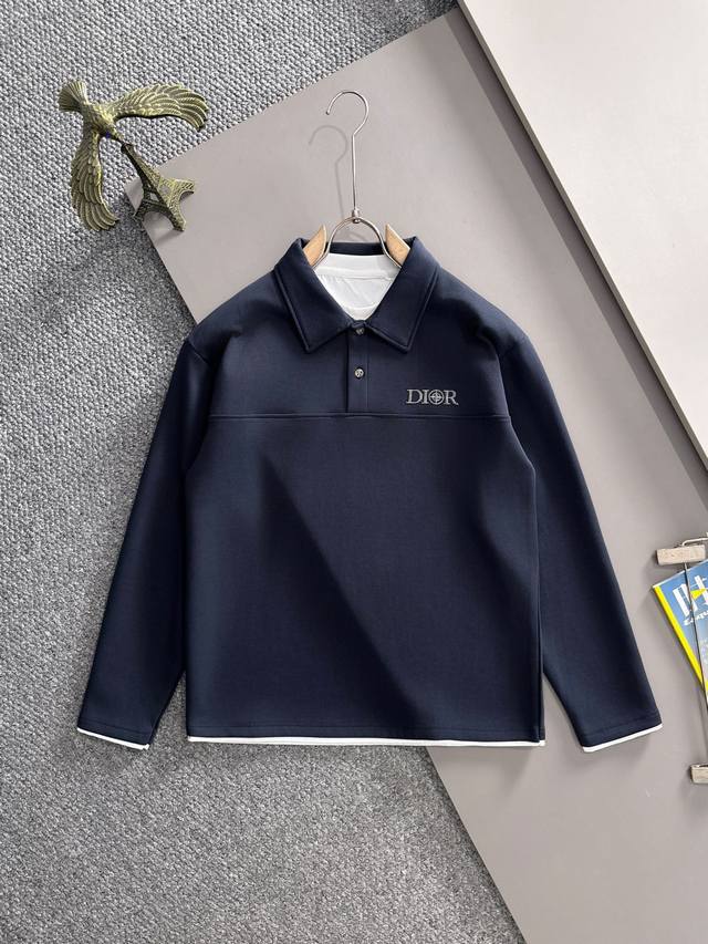 Dior Exclusive First Release 25Ss Autumn/Winter New Lapel Sweatshirt Long Sleev