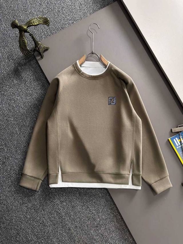 Fendi Exclusive First Release 25Ss Autumn/Winter New Crew Neck Sweatshirt, Unise