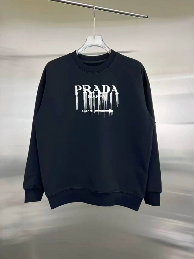 Style: Prada Long-Sleeve Sweatshirt Fabric: 450g 100% Cotton Ribbing: 420g Solo