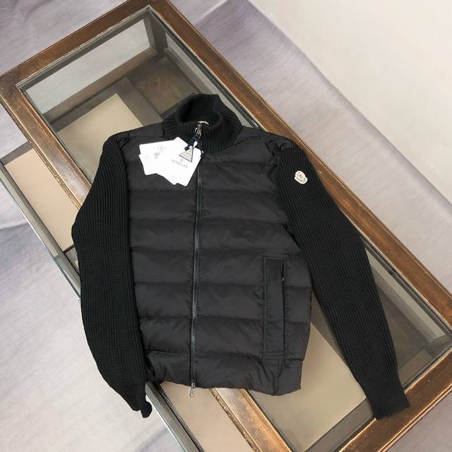 New Arrival! Mon*Cler 2025 Autumn/Winter Newest Wool Knit Patchwork Down Jacket