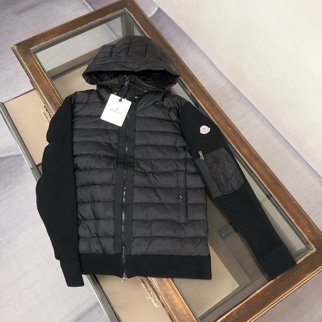 New Arrival: Moncler Men's Down Jacket with Wool Trim and Hooded Knit! A must-h