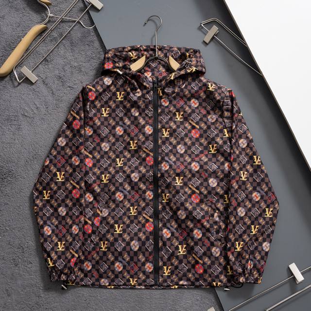 J7040# 2026 Louis Vuitton Windproof Jacket, Sizes M-Xxxl