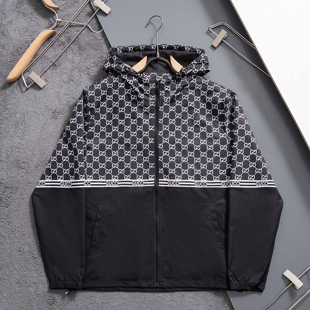 J7045# 2026 Gucci Windproof Jacket, Sizes M-Xxxl