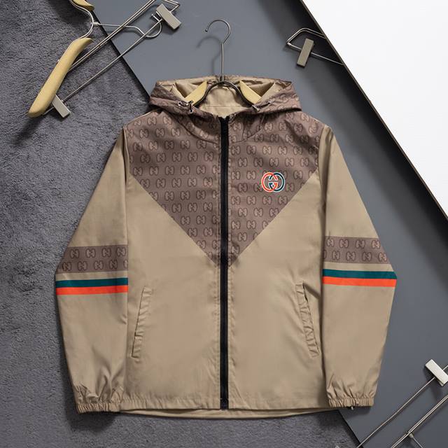 J7034# 2026 Gucci Windproof Jacket, Sizes M-Xxxl