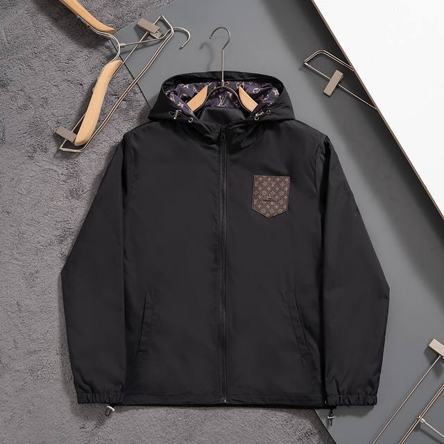 J7029# 2026 Louis Vuitton Windproof Jacket, Sizes M-Xxxl
