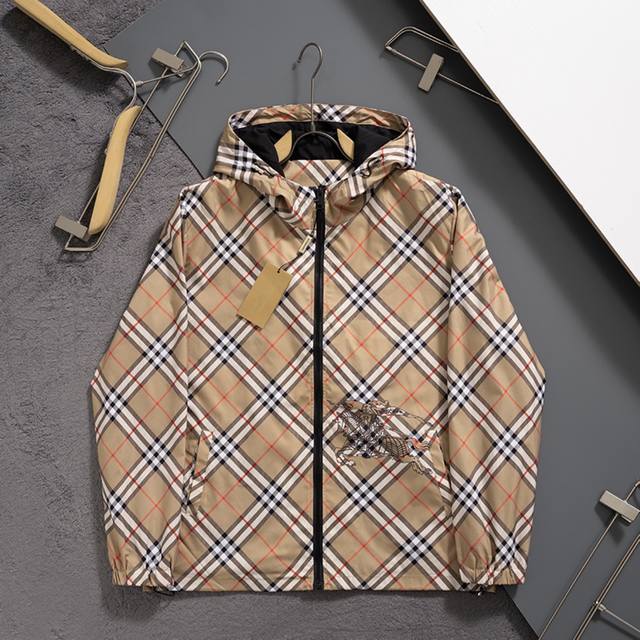 J7023# 2026 Burberry Windproof Jacket, Sizes M-XXL