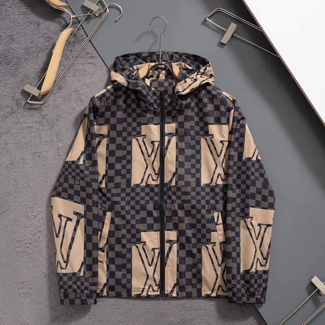 J7022# 2026 Louis Vuitton Windproof Jacket, Sizes M-Xxxl