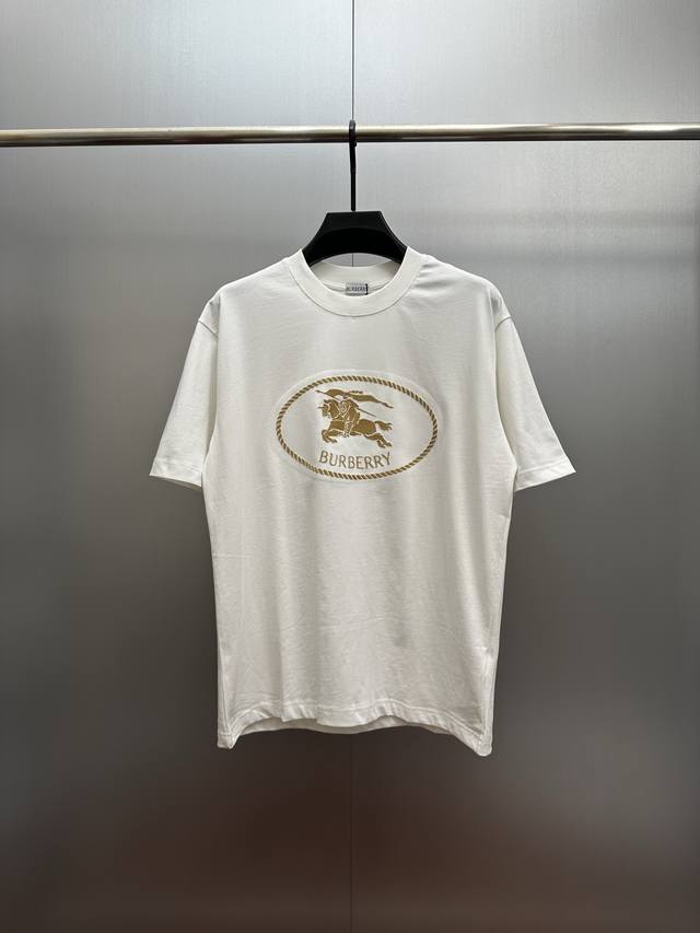 Burberry Gold Label Ponytail Off-White T-Shirt Made with 320g heavyweight fabric