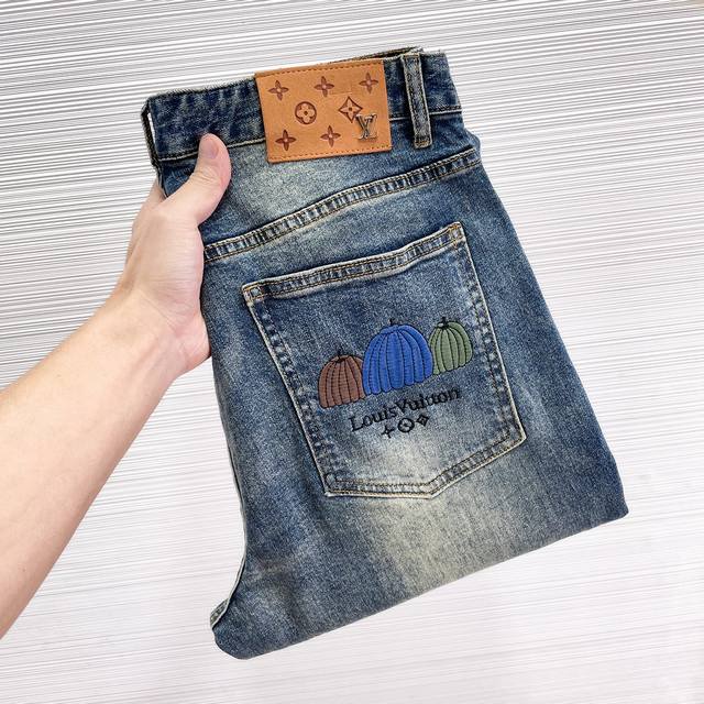 Louis Vuitton 25Ss Autumn/Winter New Arrival Original Quality Washed Jeans, Hig