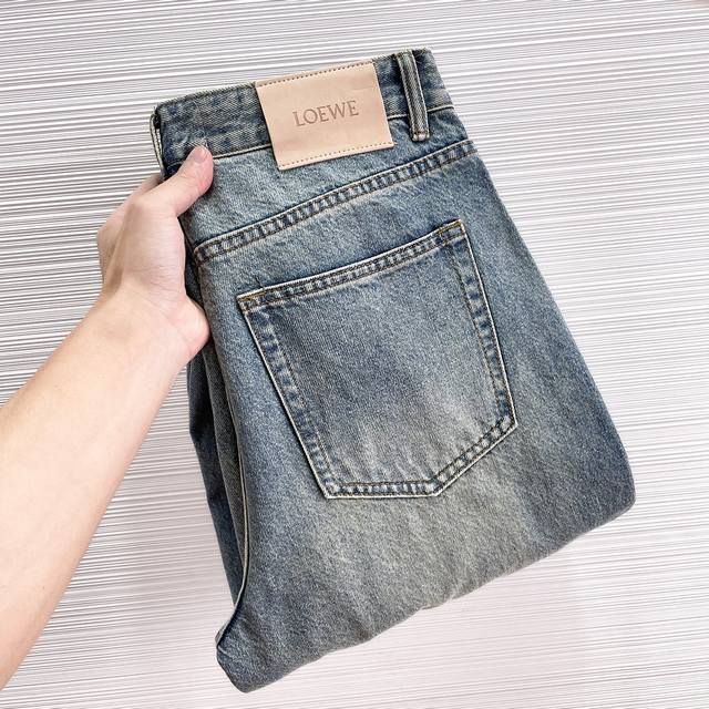 Loewe 25Ss Autumn/Winter New Arrival Original Quality Washed Jeans, High-End Qu