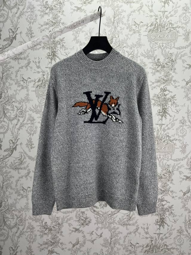L'Vuitton 25Ss New Chunky Knit Wool & Cashmere Crew Neck Sweater. This long-slee