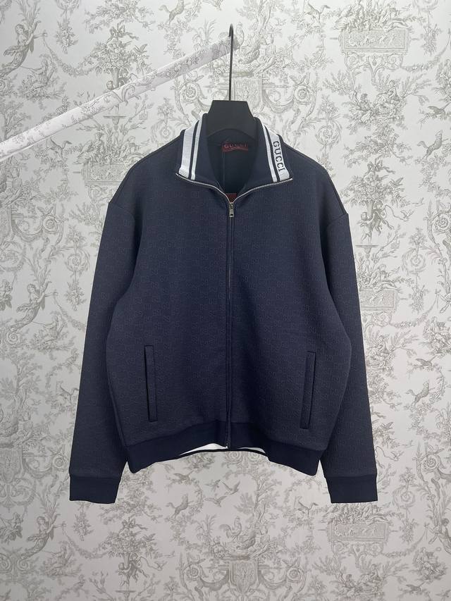 G brand 25Ss new Gg all-over print jacket with brand print on the collar, high-q