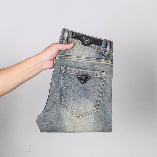 Prada Stretch Slim Fit Straight Leg Jeans, All Seasons! High-quality stretch je