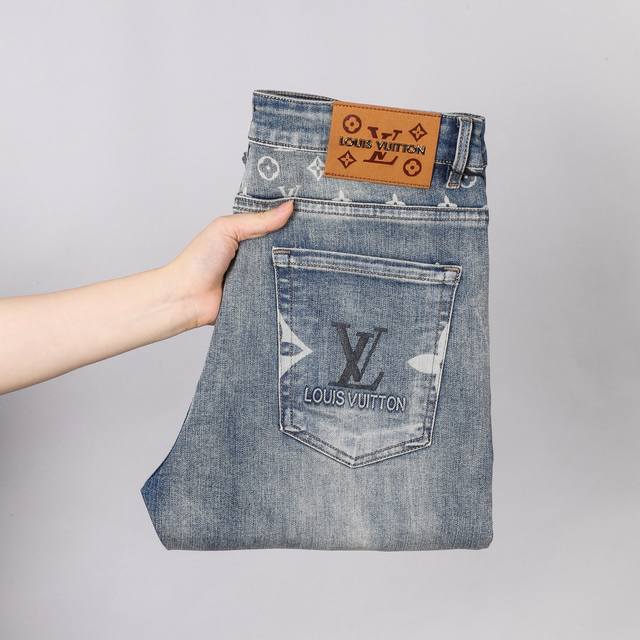 Louis Vuitton LV Stretch Slim Fit Straight Leg Jeans, All Seasons! High-quality