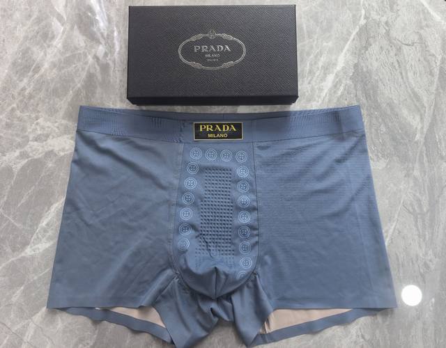 Prada 1 box of 3~Original quality! Must-have men's boxer briefs! High-grade ice